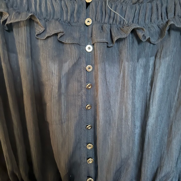 NetWork Black Ruffled Women's Top - Picture 3 of 9